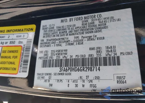 2016 Ford Fusion Se z USA, uszkodzony, nr VIN 3FA6P0HD6GR298714